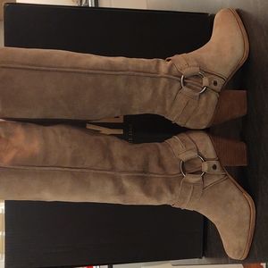 BRAND NEW!!!Originally over $400 Frye “Essa” Seam Harness Tall Boot, Beige Suede